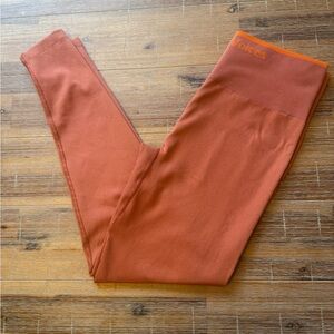 Outdoor Voices Kids Rust Orange Seamless High-Waist Leggings with Accent Trim